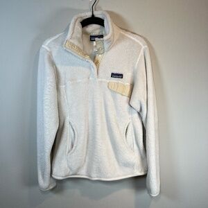 Patagonia Retool Snap T Pullover Sweater Jacket Off White Pocket Womens Sz Small